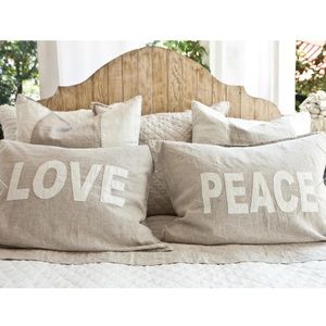 Pom Pom at Home for the Jilly Box - Peace + Love Linen Pillow Shams